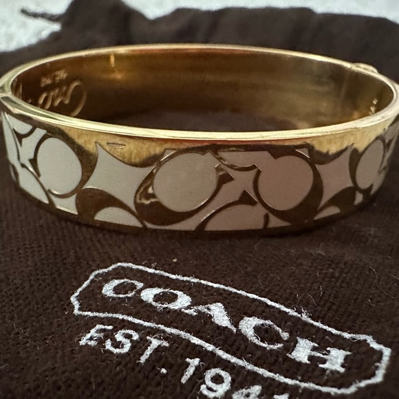 White and gold Coach bangle/bracelet - Picture 4 of 4
